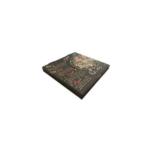 Pizza Box Gallery 7 inch - Black & Red Kraft Design