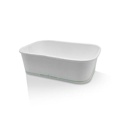 PLA Coated White Rectangular Container - Various Sizes