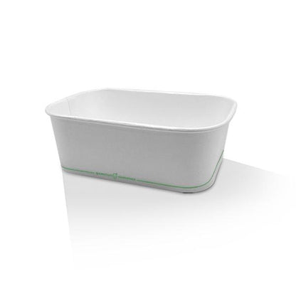 PLA Coated White Rectangular Container - Various Sizes
