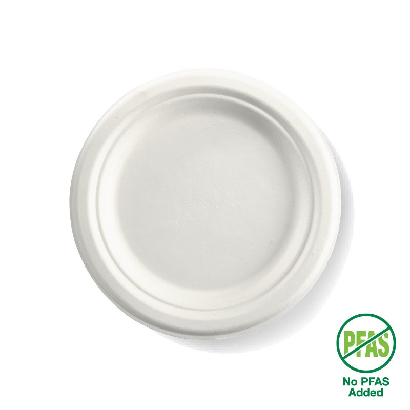 Round Plant Fibre White Plate - Various Sizes