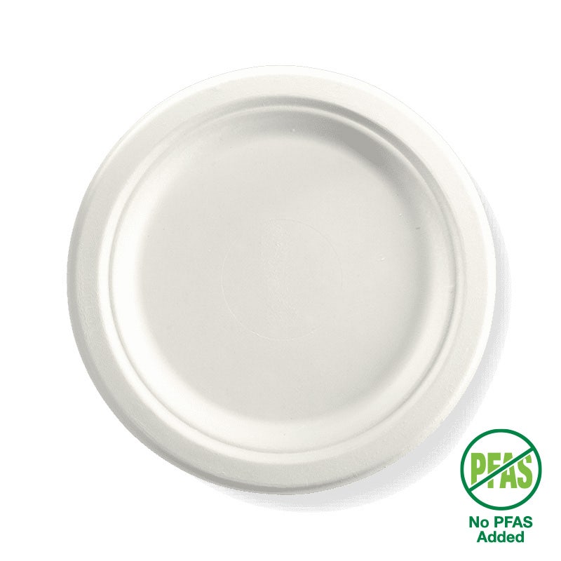 Round Plant Fibre White Plate - Various Sizes