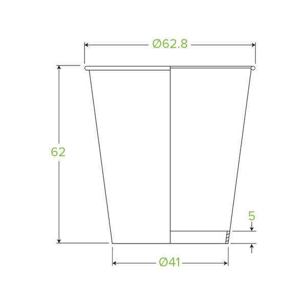 120ml / 4oz (63mm) Leaf Single Wall BioCup