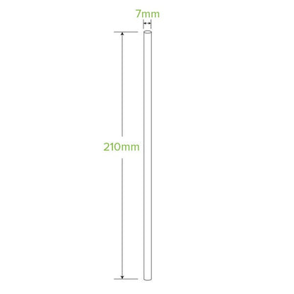 7mm Individually Wrapped Regular Black BioStraw