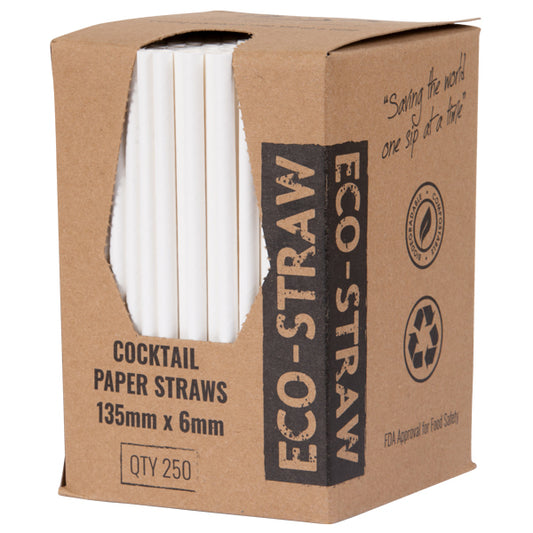 Austraw Eco-Straw Paper Cocktail White