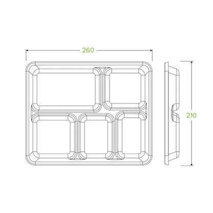 5-Compartment BioCane Tray