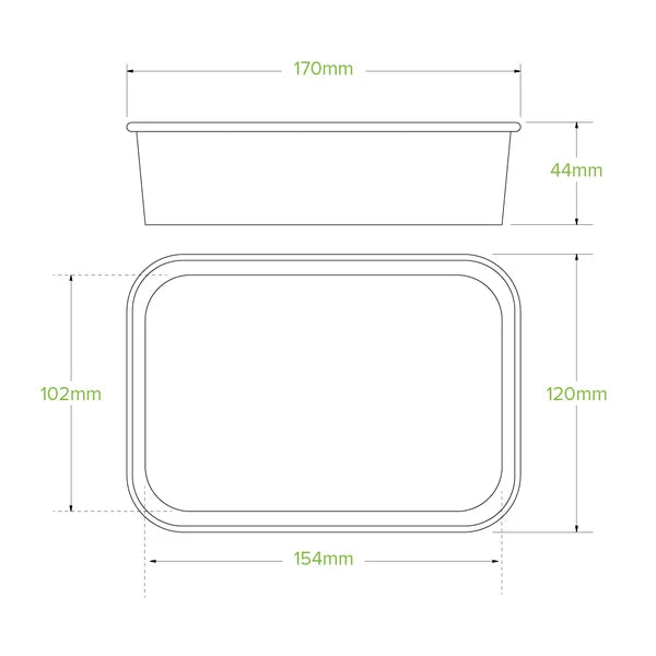 500ml White BioBoard Takeaway Base