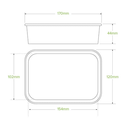 500ml White BioBoard Takeaway Base