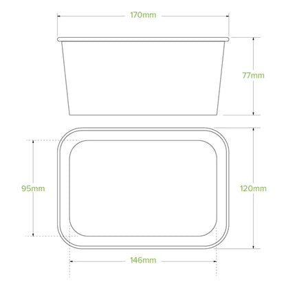 1,000ml Kraft BioBoard Takeaway Base