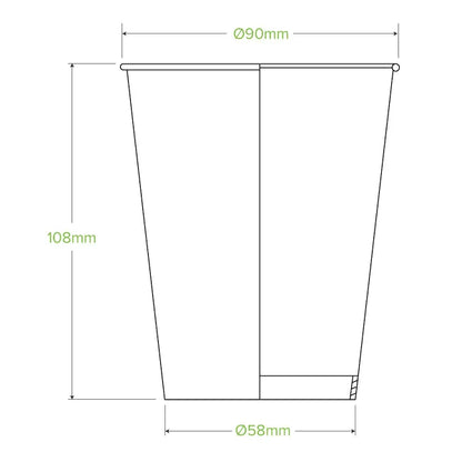 390ml / 12oz Green Cold Paper BioCup