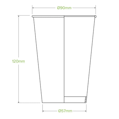420ml / 14oz Green Cold Paper BioCup