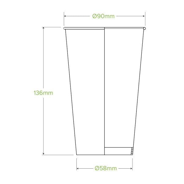 500ml / 16oz Green Cold Paper BioCup