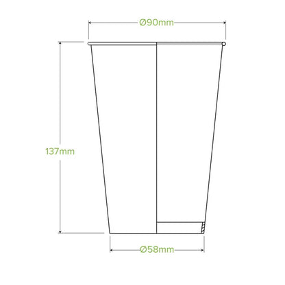 510ml/16oz Cold Paper BioCup