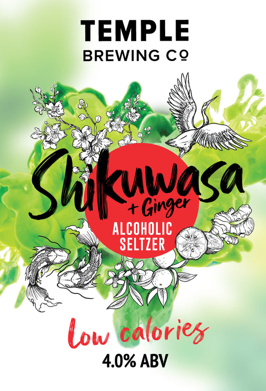 Temple Brewing Co. Shikuwasa + Ginger Alcoholic Seltzer Keg (4%)