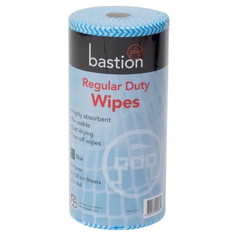 Bastion Regular Duty Wipes Durawipe roll (45mtr - 90 wipes per roll)
